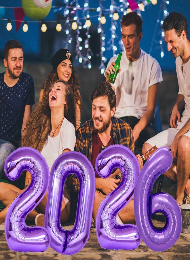 KALOR 42 Inch 2026 Purple Mylar Number Balloons, 2026 New Years Foil Balloon for 2026 Happy New Year Eve and Graduations Decorations Party Supplies - Image 4