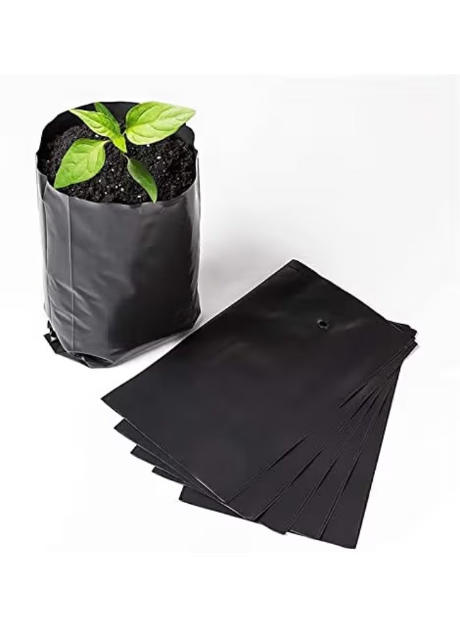 Medium-sized plastic seedling bags (10 bags), with ventilation and drainage holes, suitable for home gardens and farms. - Image 1