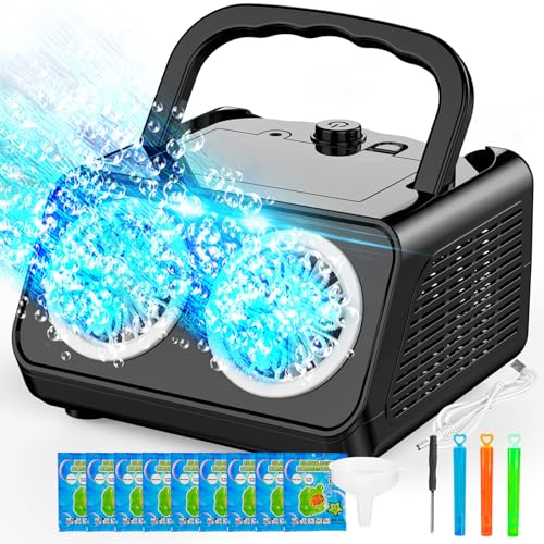SHCKE Automatic Bubble Machine Upgrade Bubble Blower with 2 Fans20000 Bubbles Per Minute USBC or Battery PoweredSealed Bottle Portable Bubble Maker for Birthday Party Pool Wedding Outdoor - Image 1