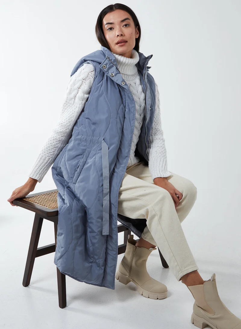 بلو فانيلا Quilted Belted Gilet