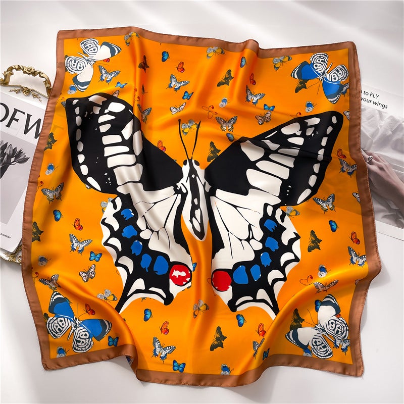 Factory wholesale scarves ladies scarf shawls 70cm Korean small square silk satin printed spring and summer sunscreen scarf  - Image 5