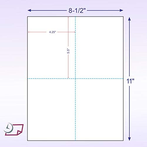 NextDayLabels - 8-1/2 x 11 Blank Perforated Paper, 24# Paper Perforated in 4 pcs, 4 Per UP Page Perforated Paper - 500 Sheets/Ream, Item #1689 - Image 5