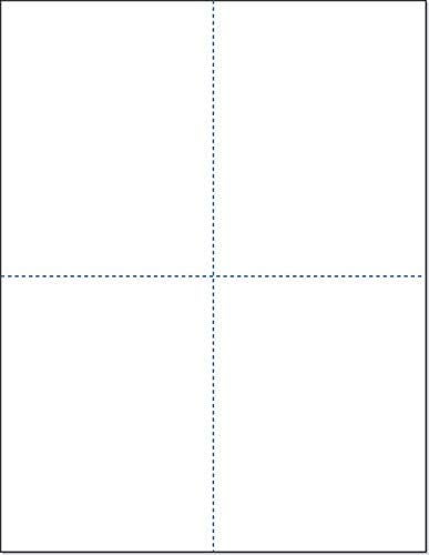 NextDayLabels - 8-1/2 x 11 Blank Perforated Paper, 24# Paper Perforated in 4 pcs, 4 Per UP Page Perforated Paper - 500 Sheets/Ream, Item #1689 - Image 1