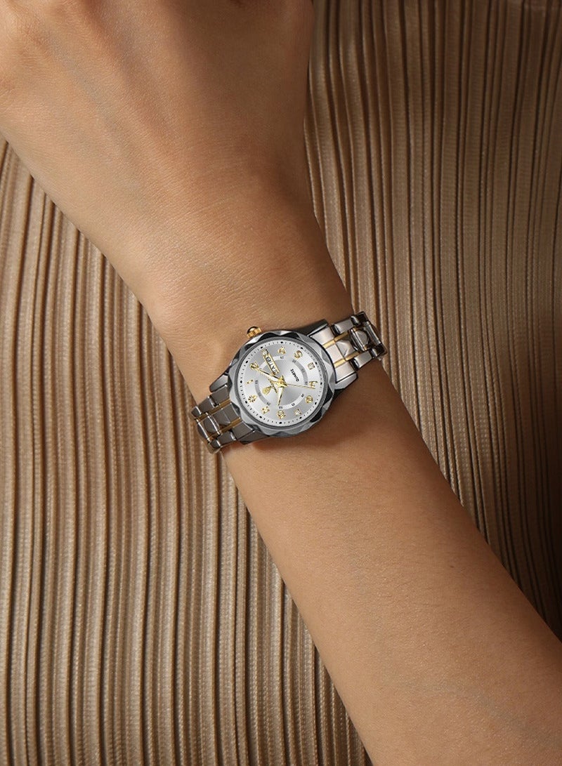 GOHUOS Women's Watch, Top Brand Luxury Stainless Steel Band Waterproof Luminous Analog Quartz Ladies Classic Wrist Watch - 27mm - Mother or Girlfriend Gift - Image 5