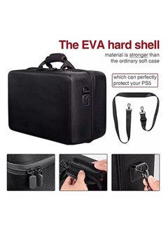 XICEN Storage Bag For PS5-Shockproof Hard Shell Bag- Luxury Waterproof Shoulder Bag For Playstation 5,Console & Accessories Storage Organizer (black)  - Image 4