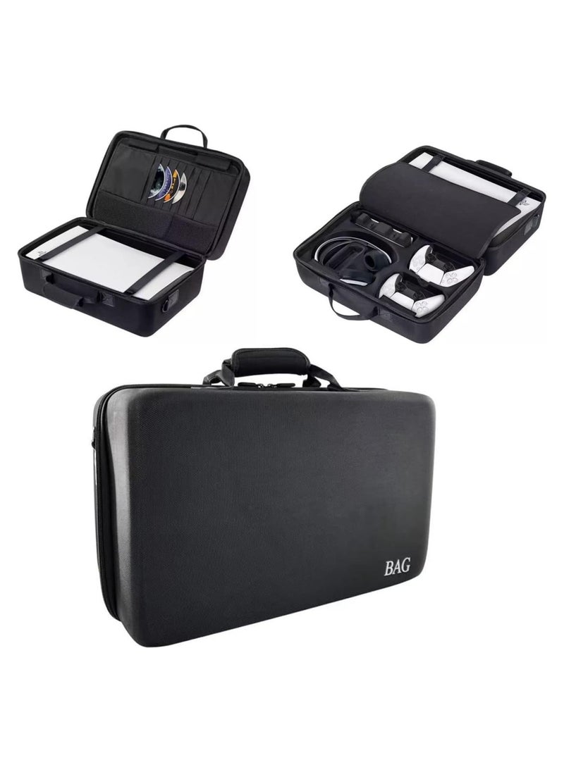 XICEN Storage Bag For PS5-Shockproof Hard Shell Bag- Luxury Waterproof Shoulder Bag For Playstation 5,Console & Accessories Storage Organizer (black)  - Image 2