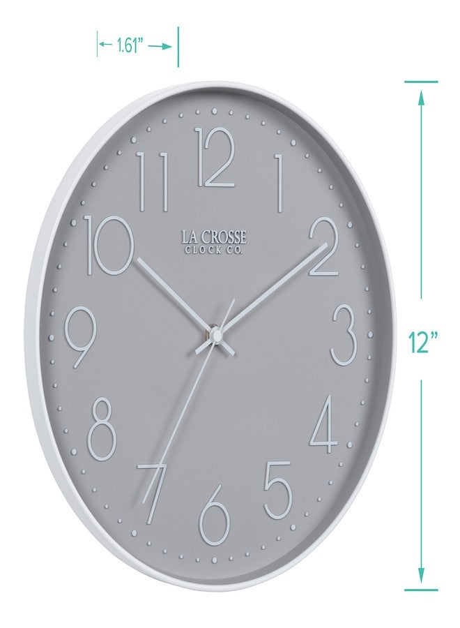 La Crosse Technology 12-Inch Everly Silent Analog Gray Quartz Wall Clock - 404-3831-INT - Image 3