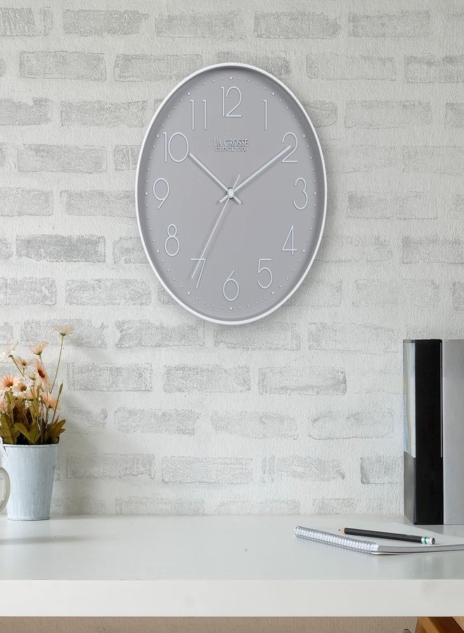 La Crosse Technology 12-Inch Everly Silent Analog Gray Quartz Wall Clock - 404-3831-INT - Image 5