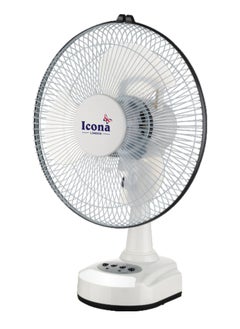 ICONA Icona 12 Inch Rechargeable Table Fan – AC/DC, Lithium Battery Operated, 3 Speed Adjustment, USB, Solar, and Electric Power Options – Portable Cooling Fan for Home, Outdoor, and Commercial Use  - Image 1