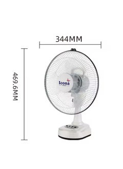 ICONA Icona 12 Inch Rechargeable Table Fan – AC/DC, Lithium Battery Operated, 3 Speed Adjustment, USB, Solar, and Electric Power Options – Portable Cooling Fan for Home, Outdoor, and Commercial Use  - Image 2