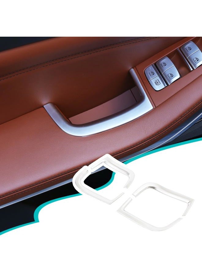 Hudiriy Car Door Storage Box Decorative Frame Trim Compatible with BMW X5 G05 2019-2023 Interior Driver's Door Armrest Storage Box Frame Accessories (ABS,Silver) - Image 1