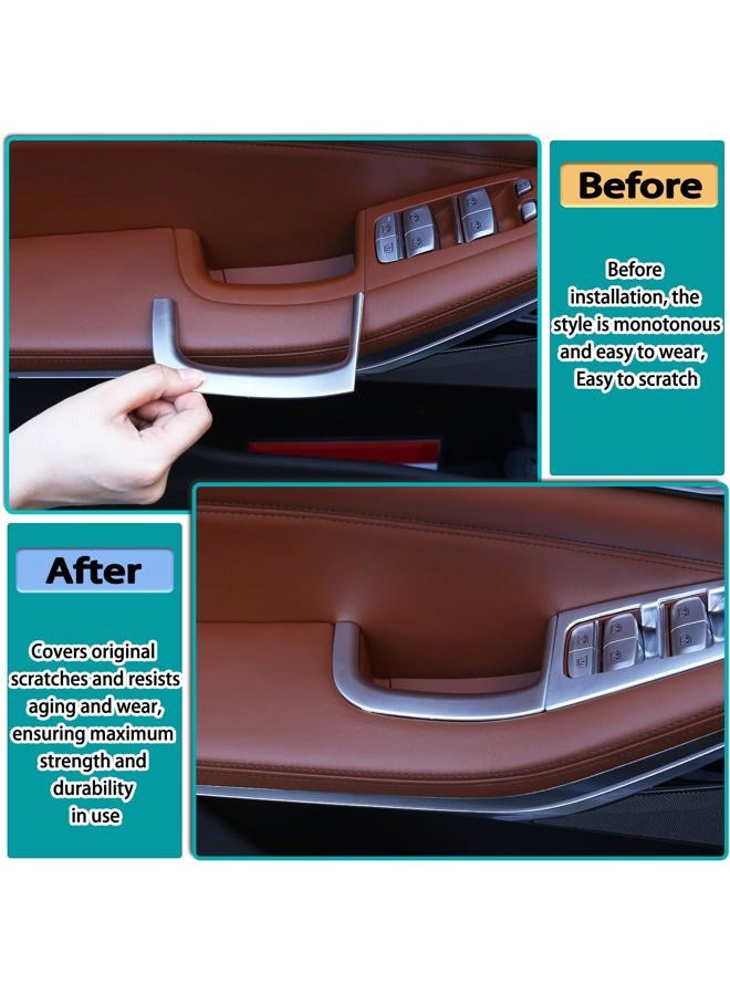Hudiriy Car Door Storage Box Decorative Frame Trim Compatible with BMW X5 G05 2019-2023 Interior Driver's Door Armrest Storage Box Frame Accessories (ABS,Silver) - Image 2