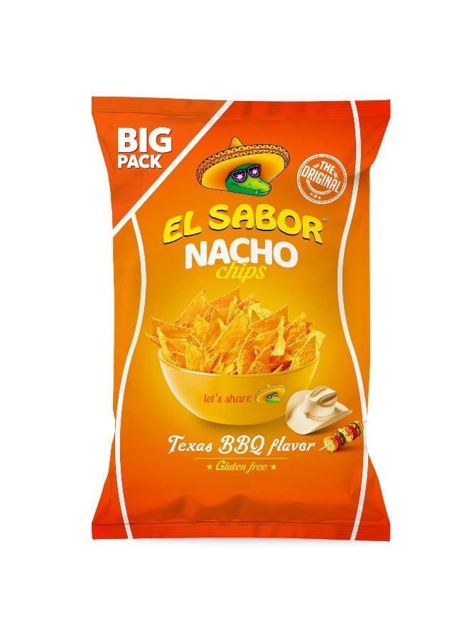 El Sabor Nacho Chips Bbq 180G, Corn Tortilla Chips For Dips Parties And Snacking - Image 1