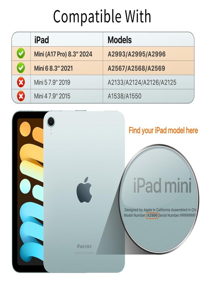 MoKo Case Fit New iPad Mini 6 2021 (6th Generation, 8.3-inch) - Slim Lightweight Hard Clear Back Shell Stand Cover with Translucent Frosted Back Protector, with Auto Wake/Sleep, Black - Image 2