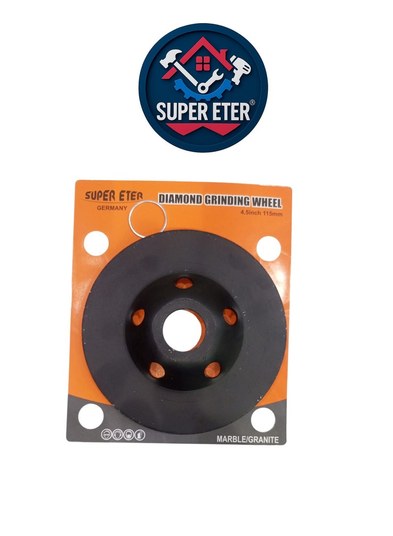 SUPER   ETER SUPER ETER Turbo Segment Cup Disc Diamond Grinding Wheel – 115mm × 22.2mm – German Made – Max Speed 13,500 RPM – For Surface Leveling, Edge Smoothing & Hard Material Grinding (Model 10006165) - Image 2