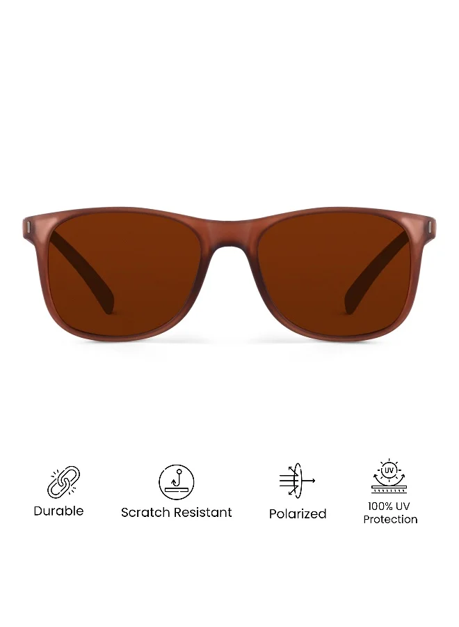 ووجلز Brown Polarized Square Sunglasses