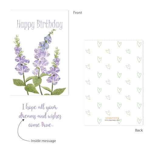 anujarusiya Birds & Blooms Birthday Card Set - 5 Cards, 4x5.8 Inch with Envelopes, Hand-Painted Design, Premium German Paper, Birthday Greetings, Perfect for Friends and Family - Image 3