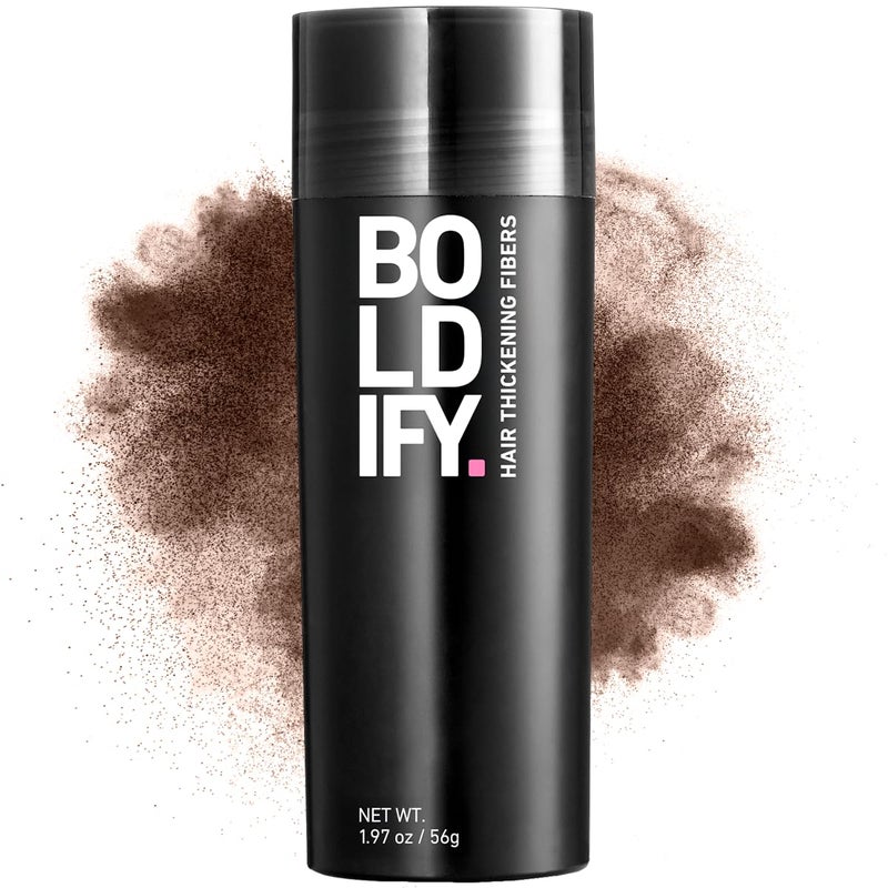 BOLDIFY Hair Fibers (56g) - Fill In Thinning and Fine Hair for an Instantly Fuller, Thicker Look - 14 Shades for Women & Men - Medium Brown - Image 1