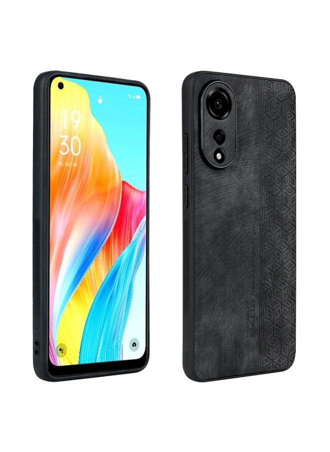 HuHa Case Cover For OPPO A78 4G AZNS 3D Embossed Skin Feel Phone Case Black 