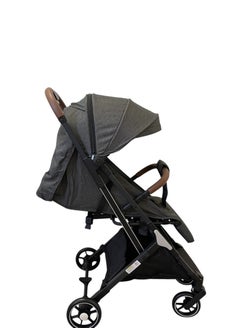 burbay An easy-to-fold baby stroller used on planes and trains, leather handle, foot brake, 360-degree wheels  - Image 2