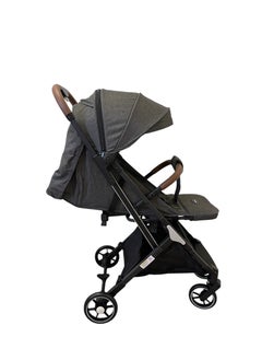 burbay An easy-to-fold baby stroller used on planes and trains, leather handle, foot brake, 360-degree wheels  - Image 4