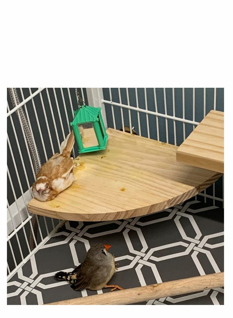 KASTWAVE Bird Perch Platform Stand Wood Parrot Stand Playground Cage Accessories for Small Medium Parrot Rat Small Animal Chinchillas - Image 5