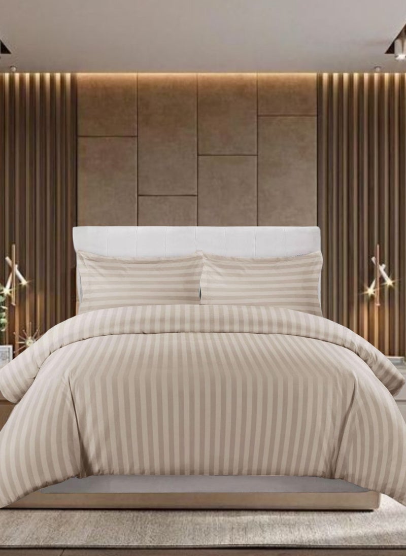 Blueberry 4 Pieces Striped Single Duvet Cover Set - Image 1