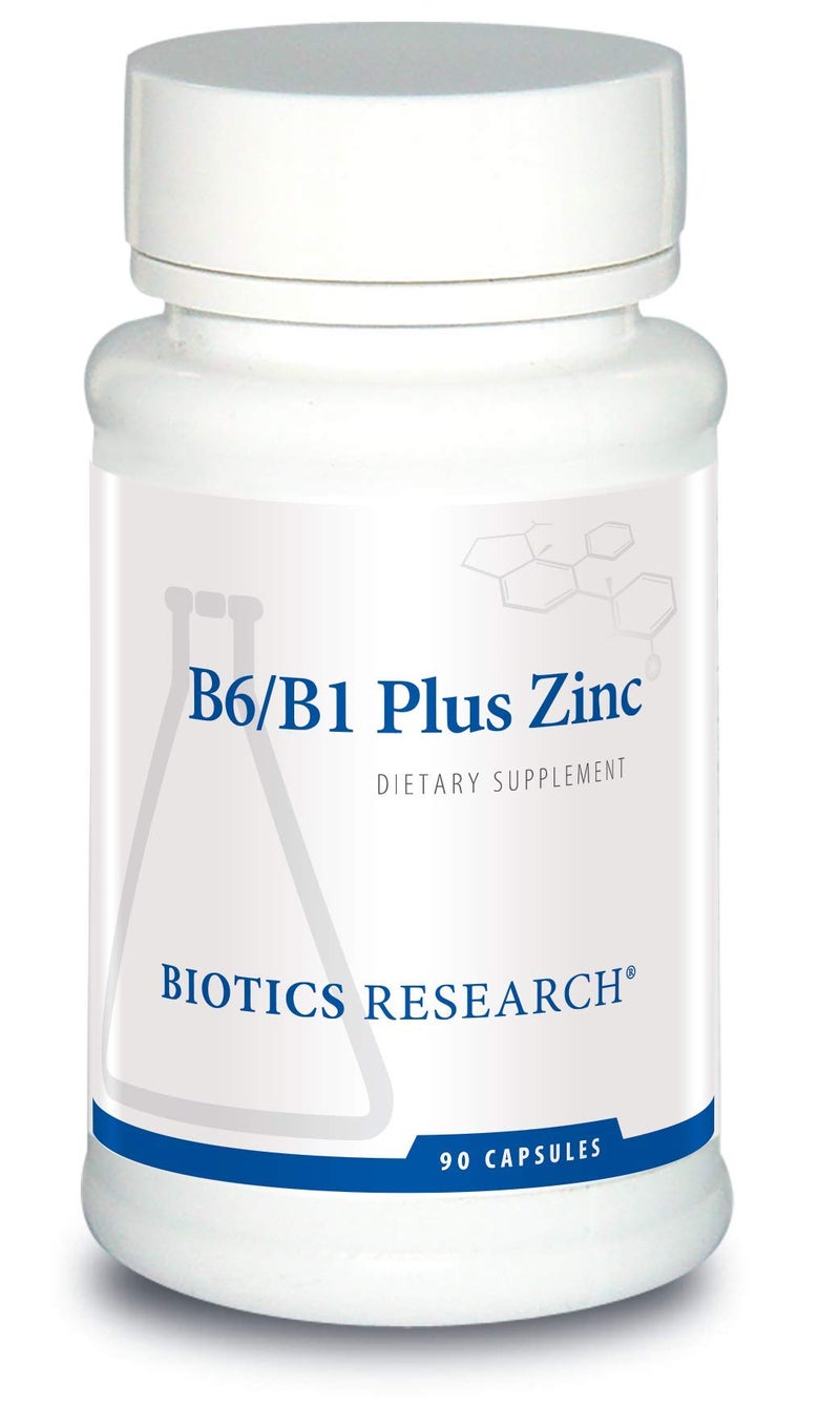 Biotics Research B6 B1 Plus Zinc Supplies Active Forms of B Vitamins 5mg of Highly bioavailable Form of zinc Aids in Activity of Over 300 Different zinc Dependent enzymes 90 Capsules