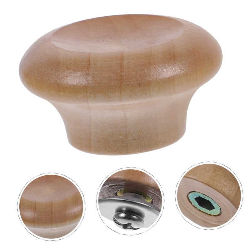 Wooden Replacement Pot Lid Handles 2 Pack Compact Kitchen Accessories Knobs - Image 5