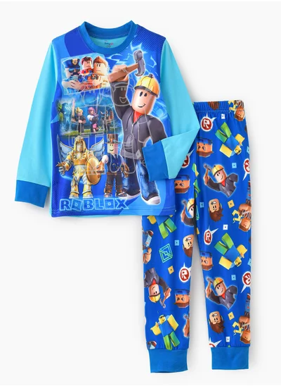 babyqlo Playful adventure printed cotton pajama set for boys