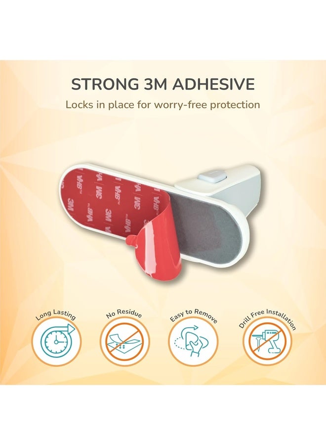 R for Rabbit حاجز مقبض الباب بروتيكتور بلس للأطفال | قفل أمان للأطفال لمقابض الرافعة | معتمد EN71 | لاصق 3M للأطفال | مادة ABS (1 وحدة) - Image 2