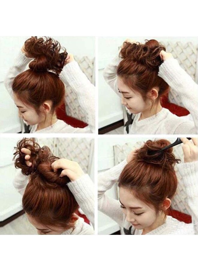 SLLIE Messy Hair Bun Extensions Chignons Hair Hair Scrunchie Scrunchy Updo Hairpiece - Image 5