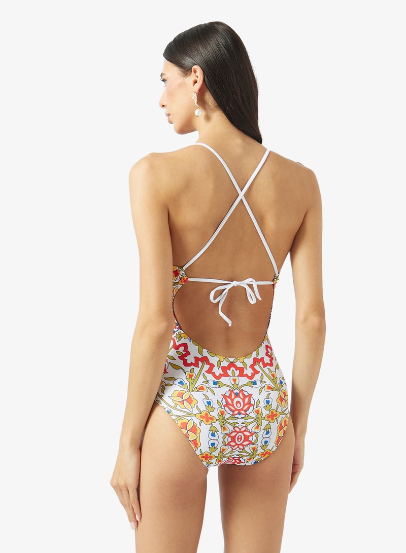 ELLA Printed Deep Neck Swimsuit - Image 2
