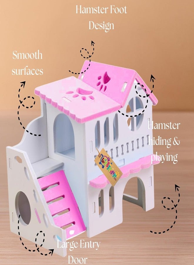 ويستيرن إرا فيلا سويسرية من الفوم للهامستر من العصر الغربي | مخبأ من طابقين مع شرفة | مأوى مريح للحيوانات الأليفة من الفوم للجرذان والفئران والحيوانات الأليفة الصغيرة | متين وسهل التركيب | بيت لعب ونوم لطيف - Image 4