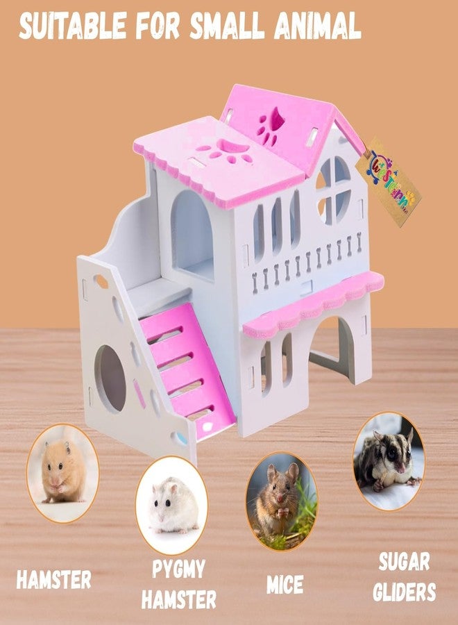 ويستيرن إرا فيلا سويسرية من الفوم للهامستر من العصر الغربي | مخبأ من طابقين مع شرفة | مأوى مريح للحيوانات الأليفة من الفوم للجرذان والفئران والحيوانات الأليفة الصغيرة | متين وسهل التركيب | بيت لعب ونوم لطيف - Image 5