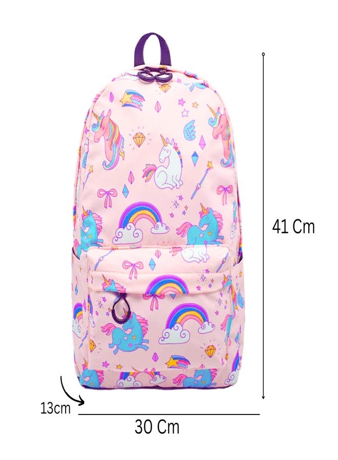 ALGROWD GIRLS COLLAGE BAG LARGE CAPACITY 40L CARRY ALL COLLAGE AND SCHOOL BOOKS WATER RASISTANT PINK COLOR AND UNICORN DESIGN - Image 2