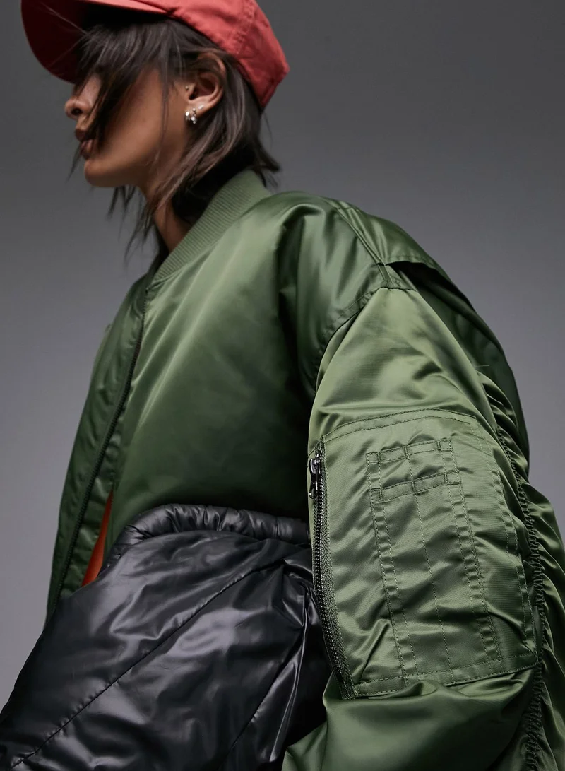 TOPSHOP Pocket Detail Bomber Jacket
