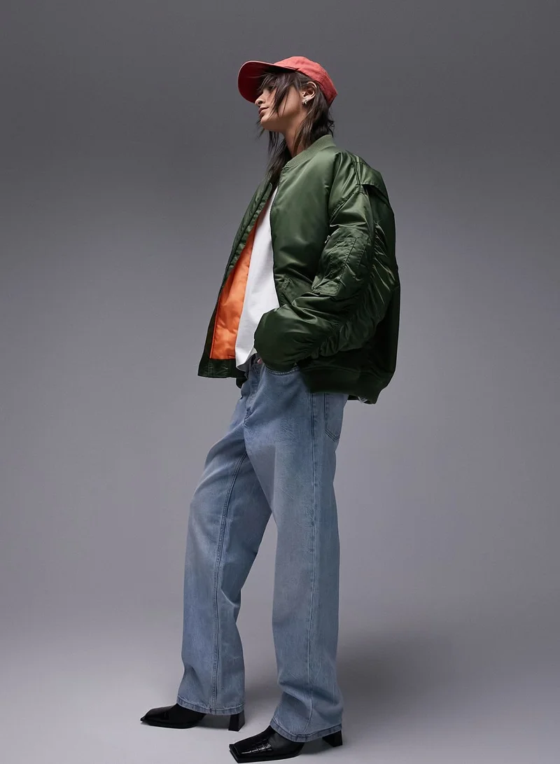 TOPSHOP Pocket Detail Bomber Jacket
