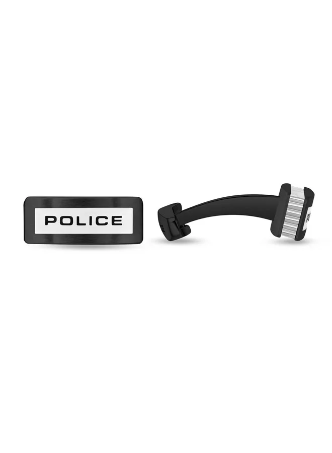 POLICE Ridgeline Rectangular Stainless Steel Cufflinks for Men