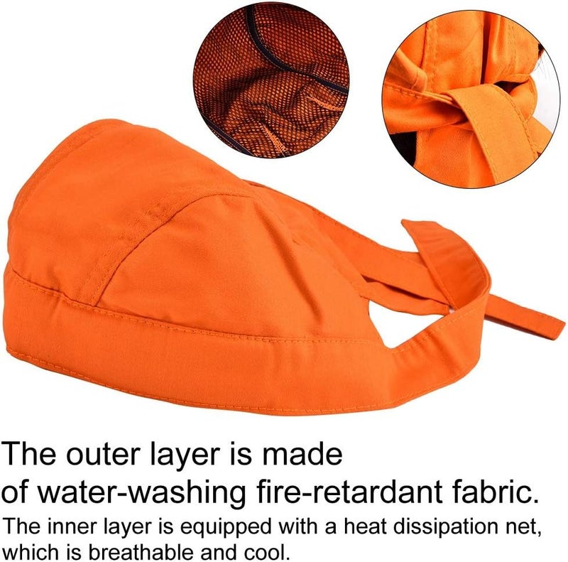 comfrt Washable Flame Retardant Fire Resistant Head Protective Welding Hat Bandana Type,Labor Insurance Welder Anti-scalding Hat Work Cap Welding Protective Equipment - Image 5
