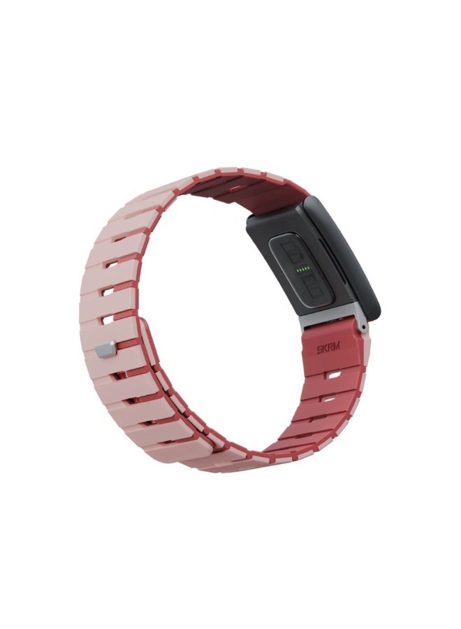 إسكينارما GEMINI WHOOP Band Strap for WHOOP 5.0 & MG – Premium Silicone Replacement, Adjustable, Magnetic Closure, Dual-Tone Design - Pink - Image 5