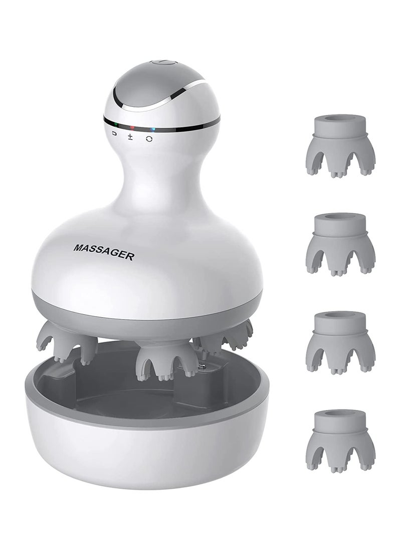 Generic Cordless Electric Scalp Head Massager Stress Relax For Stimulating Hair Growth Deep Clean Blood Circulation And Stress Release Massager With Four Replacement Massage Heads  - Image 2