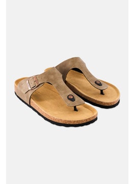 Algspar Men Cork Slip On Sandals, Tan  - Image 1