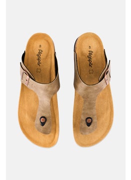 Algspar Men Cork Slip On Sandals, Tan  - Image 2