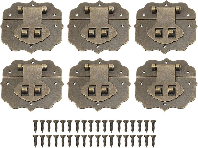 Tyenaza Large 6 Set Antique Jewelry Box Hasp Latch with Screws for Wooden Case - Image 1
