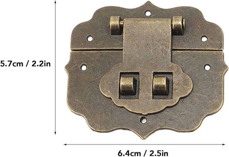 Tyenaza Large 6 Set Antique Jewelry Box Hasp Latch with Screws for Wooden Case - Image 3