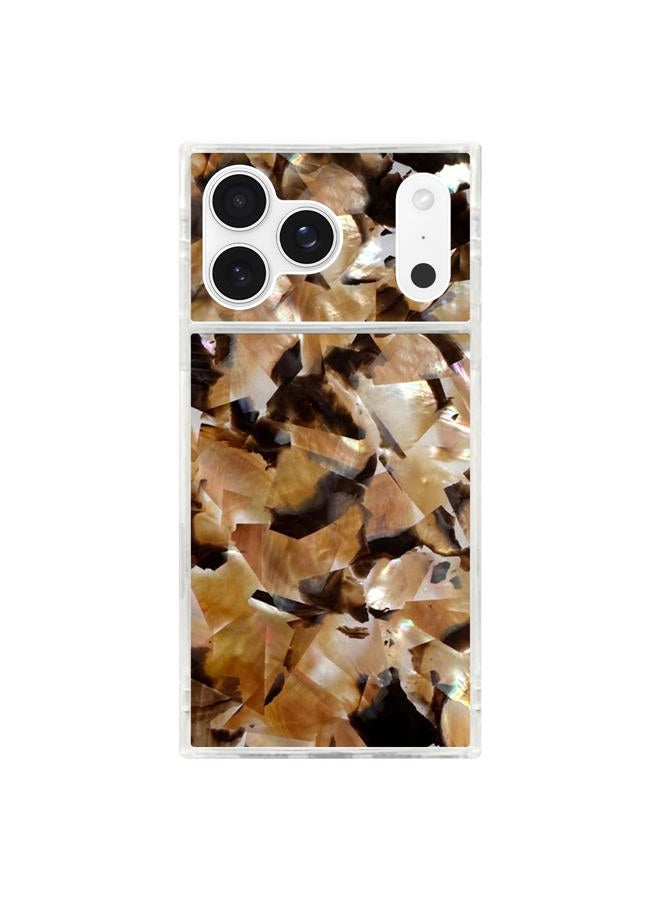 Flaunt Official Square Protective Case - Compatible with iPhone 17 Pro Max - Compatible with MagSafe & Wireless Charging - Drop-Tested & Shockproof - (Brown Abalone) - Image 1