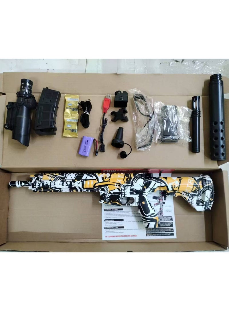 M416 Graffiti Gel Ball Blaster for Kids - Soft Bullet Shooting Game with Long-Range Shooting, Tactical Scope, and Accessories - Image 5