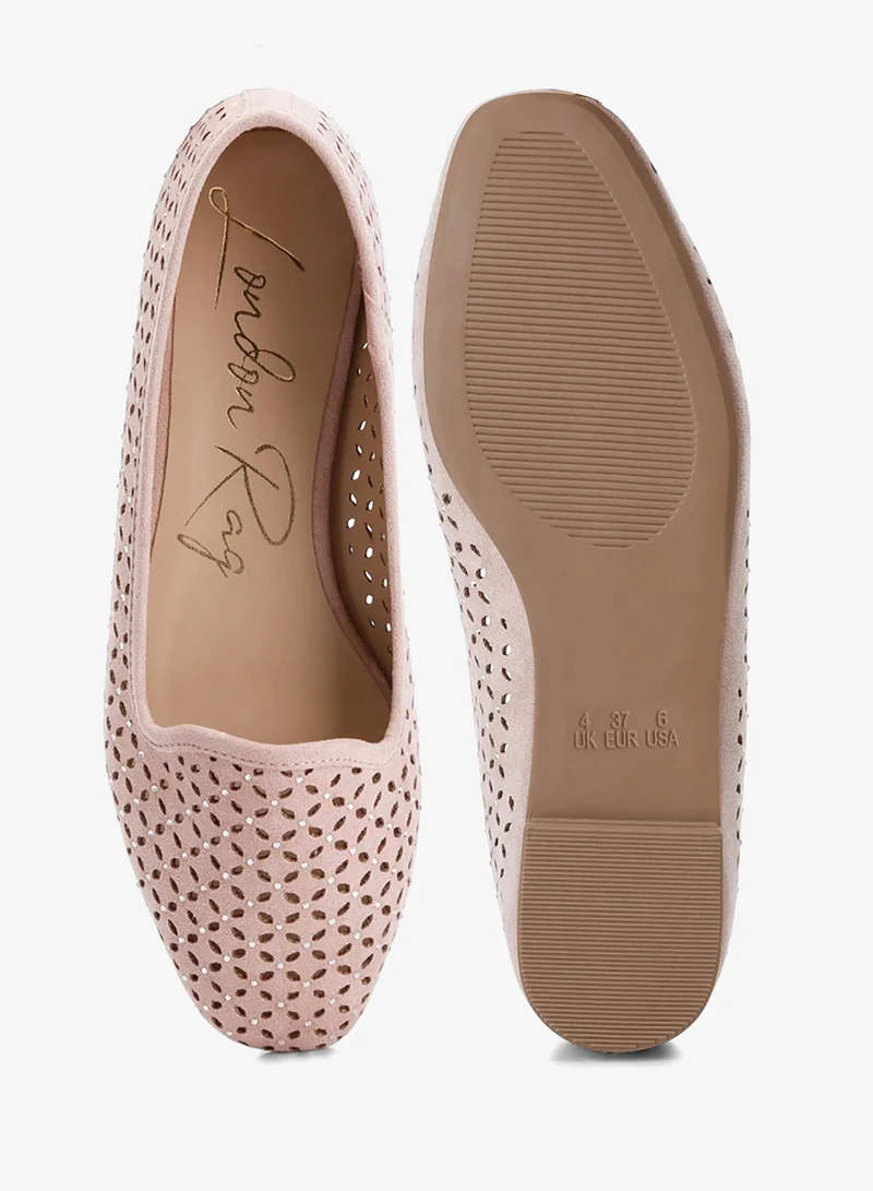 London Rag Pink London Rag Women's Perforated Ballerinas in Pink for Women | Best Price UAE