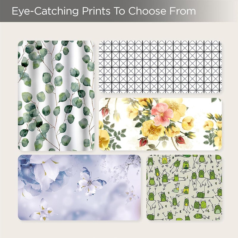 Homestic 7 Feet Shower Curtain & 2 Pcs Bathmat I Anti Slip I Quick Dry I Waterproof I Easy-Slide Curtains I Bath Decor I Multicolour - Image 4